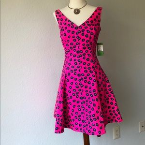 Lilly Pulitzer bright pink sundress, leopard, sz 0